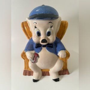Vintage 1975 Warner Bros Porky Pig Chair Cookie Jar